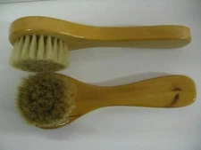 Shoe Shine Applicator Brush Dauber, Horsehair, & Wood Handle - Large - Pro-size