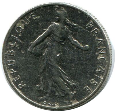 フランス ユーロ 1/2 FRANC 1978 FRANKREICH FRANCE Französisch Münze #AZ426.D