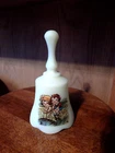 VTG 1984 FENTON THE CAMPBELL KIDS FISHING BUDDIES CUSTARD SATIN GLASS BELL