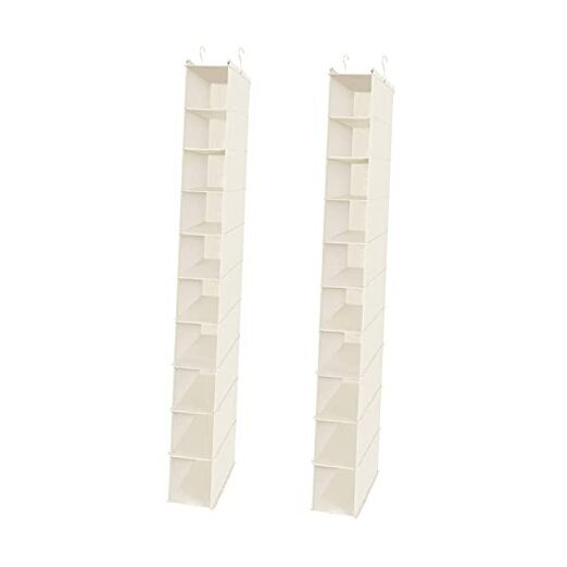 10-Shelf Hanging Shoe Organizer Storage 2-Pack in Milky-Beige