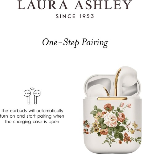 Laura Ashley Bluetooth Earbuds Headphones True Wireless Stereo Mic Rosemore - Picture 6 of 8