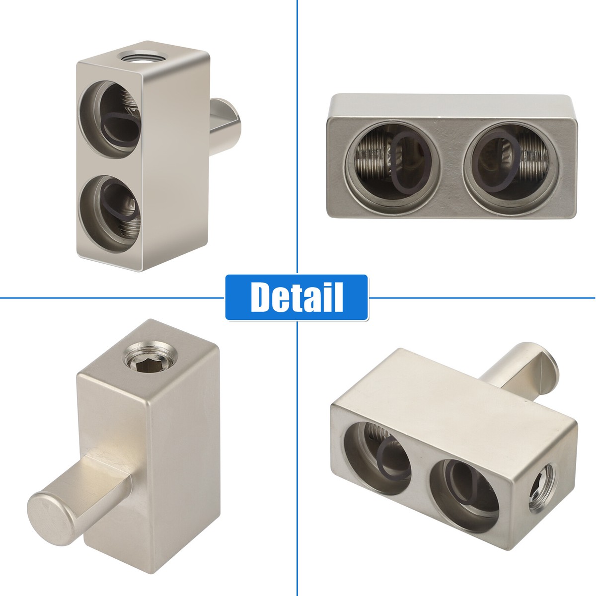 2x Car Audio Power/Ground Dual 1/0 Gauge To 1/0 Gauge Offset Amp  