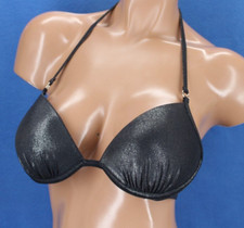 Shade Shore Shimmer Underwire Padded Plunge Bikini Top Size 34B H2703