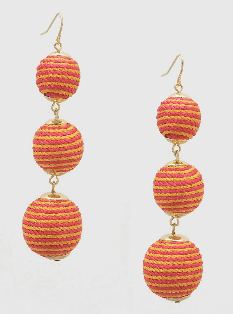 Thread store ball earrings