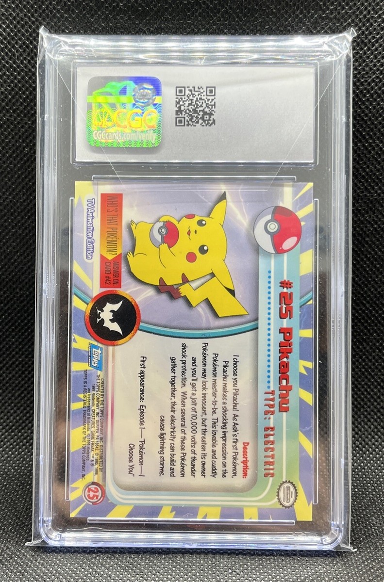 Topps Pokémon Series 1 Pikachu #25 Rainbow Foil Blue Logo Topps Pokémon Series 1 Pikachu #25 Rainbow Foil Blue Logo