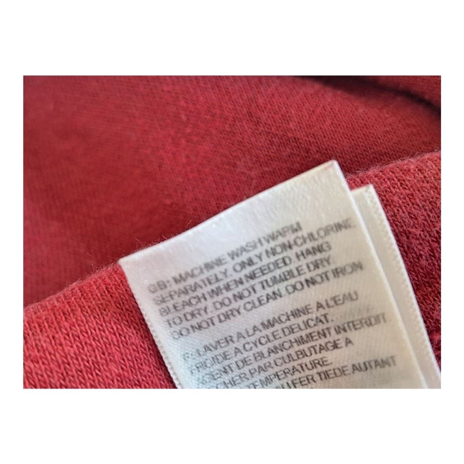 THE NORTH FACE Full Zip Hoodie L Red Maroon Mens Large thumbnail 8