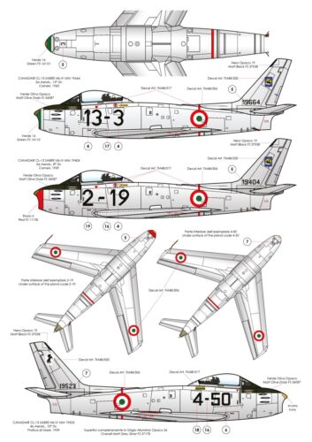 TAURO MODEL TM48/511 NUMERI REPARTO/MATRICOLA A.M.I. F-104, G.91R, MB.326, F-86 - Imagen 3 de 3