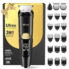 Complete Men's Grooming Kit: Waterproof Beard Trimmer with Travel Lock Feature