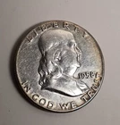 1958-D Franklin Half Dollar Coin Circulated 90% Silver