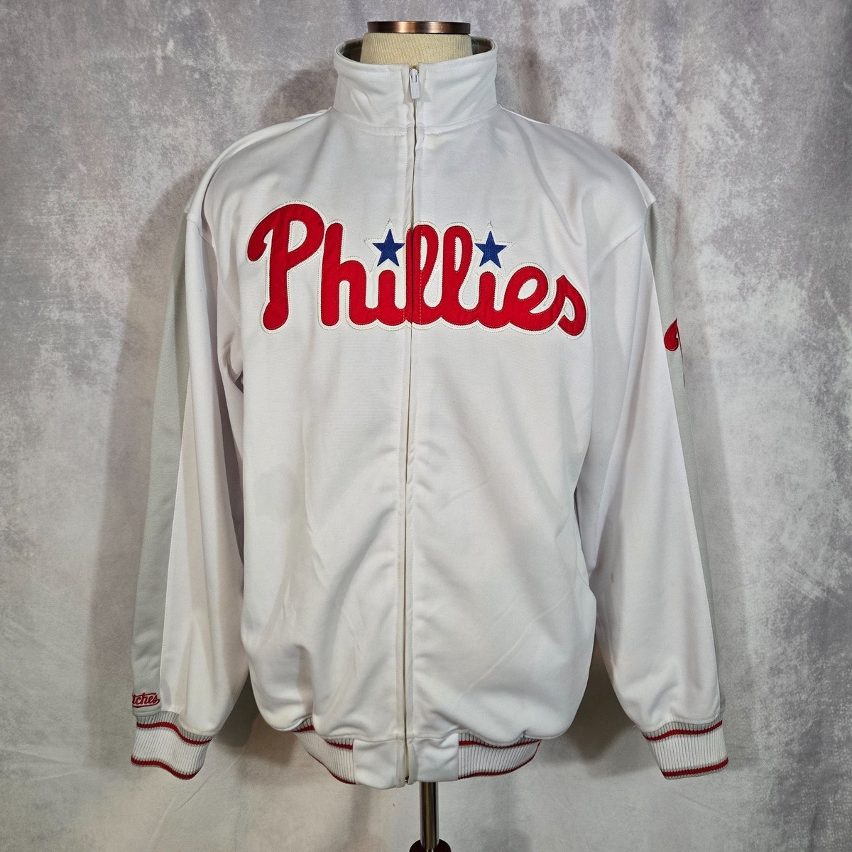 Stitches MLB Philadelphia Phillies White Track Jacket Full Zip