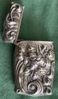 GREAT ca1905 Sterling Silver ART NOUVEAU Floral Vesta Case March Safe GILBERT