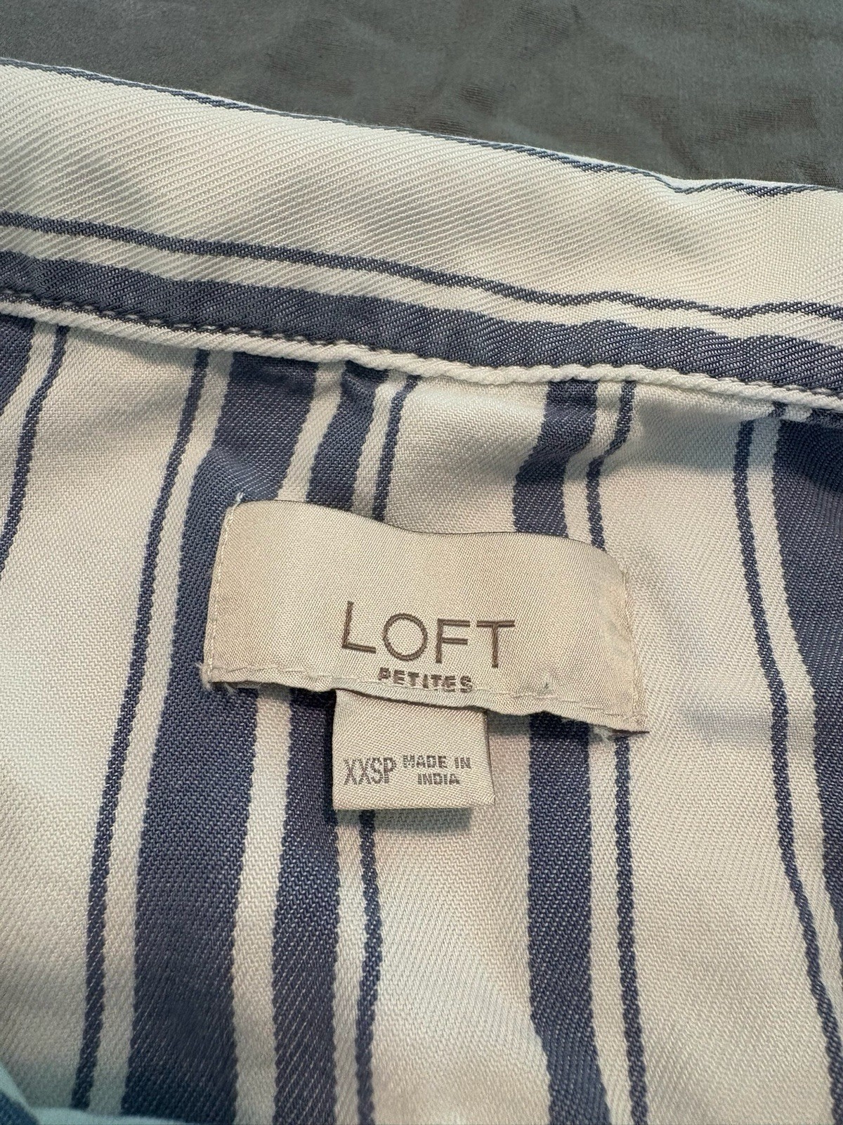 LOFT Striped Drawstring Utility Jacket Size XXSP … - image 3