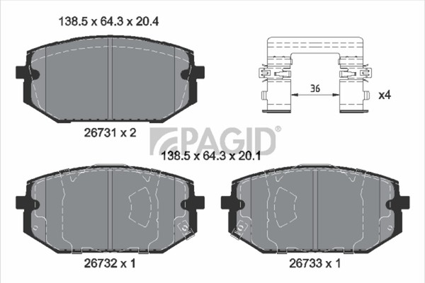 Pagid Bremsbelagsatz Scheibenbremse T4241N FüR Hyundai Tucson NX4E NX4A Crdi 48V-image
