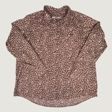 REI Co-op Womens XL Brown Geometric Triangle Print Button Down Hiking Shirt L/S