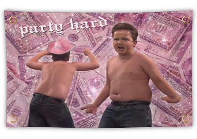 Party Hard, GIBBY From Icarly 3x5 Foot Wall Tapestry With Brass
