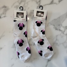 Disney Minnie Mouse Youth Socks Sz 10-4 2 pair 