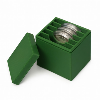 Münzbox mit Deckel für 5 Münzen bis 46mm 1 oz Silbermünzen Maple Leaf Britannia