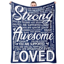 Get Well Gifts for Women or Men, Inspirational Blanket for Her 60"x50" Blue