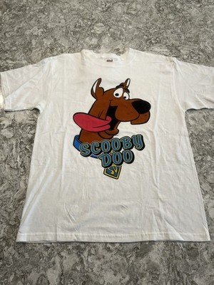 Vintage 90s Big Face Scooby Doo T Shirt Size Large White Big Graphic