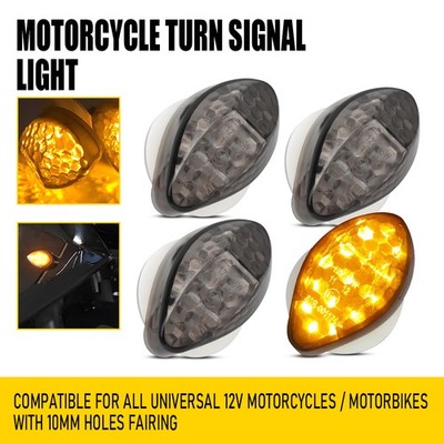 Universal 4x Motorcycle LED Amber Turn Signal Blinker Light Lamp 12V For Bike