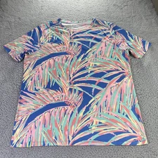 Chubbies Shirt Mens XL Blue Multi Palms Short Sleeve Performamnce Short Sleeve
