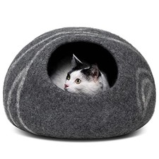 MEOWFIA Cat Cave   Premium Felt Cat Bed for Indoor Cats, Handmade 100 Merino Wo