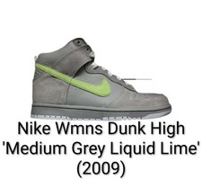 Nike Wmns Dunk High Medium Grey Liquid Lime (...
