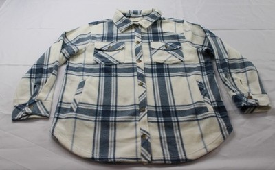 Thread & Supply Women's Bella Button Down Shacket AP2 Blue/White Size: 1X