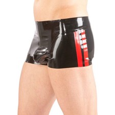 Mens Latex Shorts Tight Fitting Sports Rubber Boxer Underpants Clubwear 0.4mm