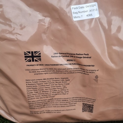 NEW MENU British Army 24 Hour Ration Packs - Assorted Menus - Camping ...