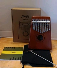 Mugig Kalimba Mbira Thumb Piano 10 Keys w / Instruction Tune Hammer Portable Bag