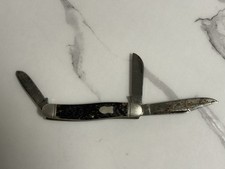 Vintage Western U.S.A. Stockman pocket knife with jigged bone handle