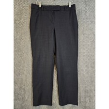 Ann Taylor Classic Straight Leg Wool Blend Dress Pants Charcoal Grey Womens 10