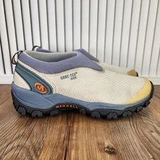 Merrell Equator Moc Gore-Tex XCR Womens Size 7 Beige Slip On Hiking Shoes 63866