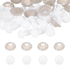 20 Packs 5mm/0.2in White Plastic Safety Eyes Bulk with Washers
