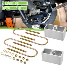 Leaf Spring Lowering Block Kit 3" Inch Drop with U-Bolts Hardware Universal US