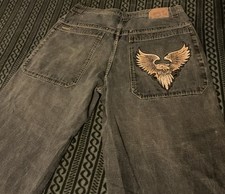 Vintage Y2K JNCO Jeans Flying Eagle Embroidered Wide Leg 38x30 40x30