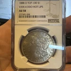 1888-O $1 Morgan Silver Top-100 VAM-4 DDO Hot Lips NGC AU58