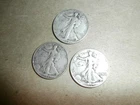 3 Walking Liberty Silver Half Dollar  Coins 1939 1940S 1945