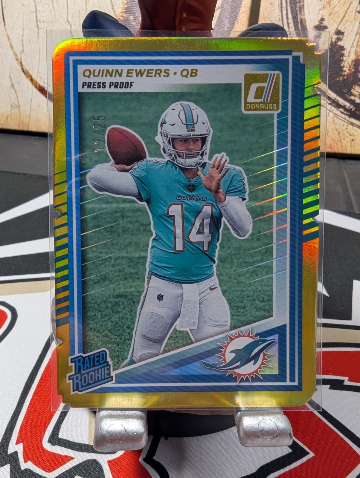 2025 Panini Donruss - Quinn Ewers #342 Press Proof Gold Die-Cut /25