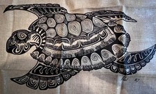 Papua New Guinea Tea Towel - 100% Linen - 1987 PNG Turtle 80x46 cm
