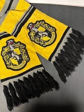 Beautiful Harry Potter Hufflepuff Scarf - Thick, Soft, Fringed, Raised Emblems