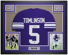LaDainian Tomlinson Autographed & Framed Purple TCU Jersey Beckett Certified