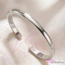 925 Toe Ring Sterling Silver For Women 1.5mm Thin Band Toe Ring Adjustable