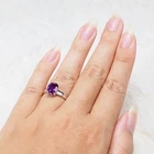 Stunning Blue Purple Sapphire 2.95Ct 925 Sterling Silver White Gold Rings Size 7
