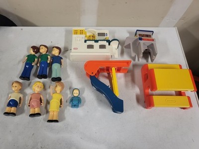 Vintage Little Tikes Dollhouse People Family Furniture Lot Tykes Coupe Outdoor
