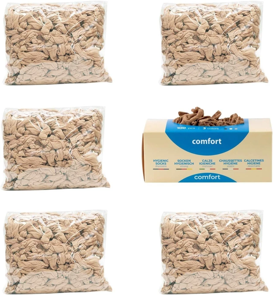 Paquete a granel 500 calcetines desechables de prueba, cómodos Foto 3 de 4