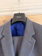 Paul Smith Check Suit Grey Blue 100% Wool Soho Fit Size 40 RRP£950