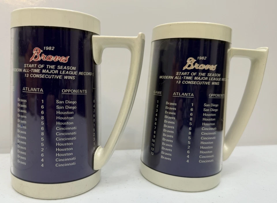 复古百威灯 1982 年亚特兰大勇士队保温杯套装美国制造 — 第 2/4 张图片