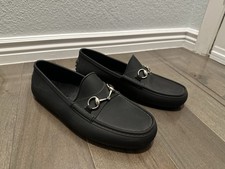 AUTH GUCCI HORSEBIT RUBBER WATERPROOF ROCKY LOAFERS GG 11 fits USA 12 367923